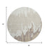 8' Ivory Beige And Khaki Abstract Washable Round Rug With UV Protection