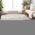 9' X 12' Ivory Beige And Khaki Abstract Washable Area Rug With UV Protection