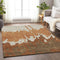 9' X 12' Rust Beige And Brown Abstract Washable Area Rug With UV Protection