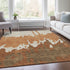 9' X 12' Rust Beige And Brown Abstract Washable Area Rug With UV Protection