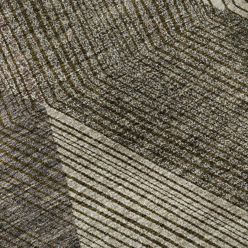 5' X 8' Brown Beige And Gray Geometric Washable Area Rug With UV Protection