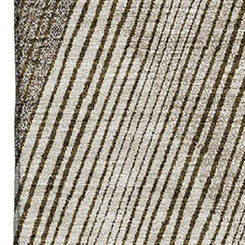 5' X 8' Brown Beige And Gray Geometric Washable Area Rug With UV Protection