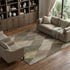 8' X 10' Brown Beige And Gray Geometric Washable Area Rug With UV Protection