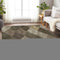 9' X 12' Brown Beige And Gray Geometric Washable Area Rug With UV Protection
