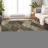 9' X 12' Brown Beige And Gray Geometric Washable Area Rug With UV Protection