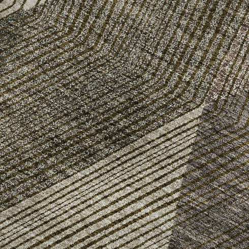 9' X 12' Brown Beige And Gray Geometric Washable Area Rug With UV Protection