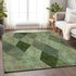 8' X 10' Green Gray And Sage Geometric Washable Area Rug With UV Protection