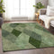 8' X 10' Green Gray And Sage Geometric Washable Area Rug With UV Protection