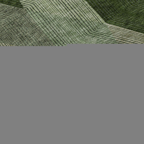 8' X 10' Green Gray And Sage Geometric Washable Area Rug With UV Protection