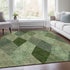 8' X 10' Green Gray And Sage Geometric Washable Area Rug With UV Protection