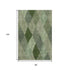 8' X 10' Green Gray And Sage Geometric Washable Area Rug With UV Protection