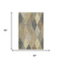 5' X 8' Coffee Gold And Taupe Geometric Washable Area Rug With UV Protection