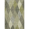 5' X 8' Olive Green Gray And Ivory Geometric Washable Area Rug With UV Protection