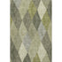 5' X 8' Olive Green Gray And Ivory Geometric Washable Area Rug With UV Protection