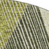 8' Olive Green Gray And Ivory Geometric Washable Round Rug With UV Protection