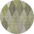 8' Olive Green Gray And Ivory Geometric Washable Round Rug With UV Protection