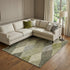 9' X 12' Olive Green Gray And Ivory Geometric Washable Area Rug With UV Protection
