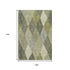 9' X 12' Olive Green Gray And Ivory Geometric Washable Area Rug With UV Protection