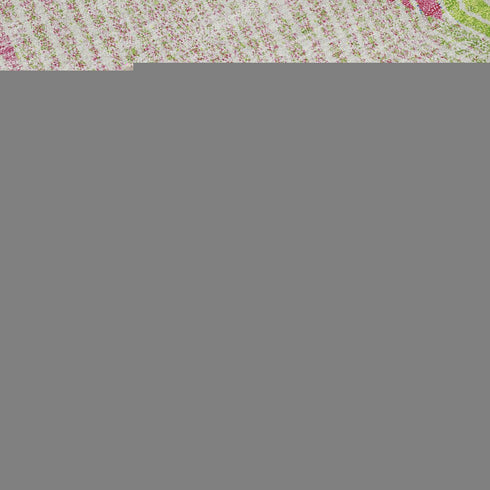 8' Pink Lime Green And Blue Geometric Washable Round Rug With UV Protection