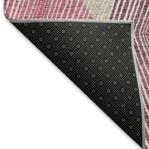8' X 10' Pink Lime Green And Blue Geometric Washable Area Rug With UV Protection