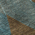 8' Teal And Brown Geometric Washable Round Rug With UV Protection