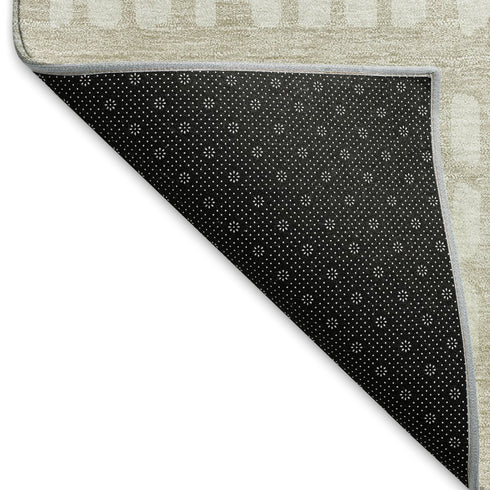 8' X 10' Beige And Ivory Geometric Washable Area Rug With UV Protection