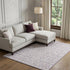 8' X 10' Lavender And Ivory Geometric Washable Area Rug With UV Protection