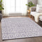 8' X 10' Lavender And Ivory Geometric Washable Area Rug With UV Protection
