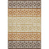 5' X 8' Coffee Copper And Ivory Geometric Washable Area Rug With UV Protection