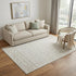 5' X 8' Ivory And Beige Geometric Washable Area Rug With UV Protection