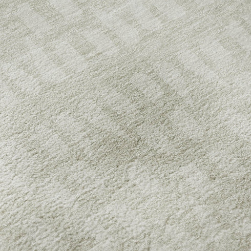5' X 8' Ivory And Beige Geometric Washable Area Rug With UV Protection