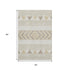 5' X 8' Beige Ivory And Tan Southwestern Washable Area Rug With UV Protection