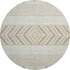 8' Beige Ivory And Tan Southwestern Washable Round Rug With UV Protection