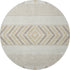 8' Beige Ivory And Tan Southwestern Washable Round Rug With UV Protection
