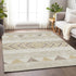 8' X 10' Beige Ivory And Tan Southwestern Washable Area Rug With UV Protection