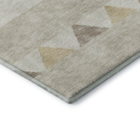 8' X 10' Beige Ivory And Tan Southwestern Washable Area Rug With UV Protection