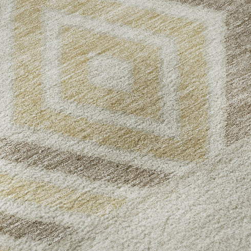 8' X 10' Beige Ivory And Tan Southwestern Washable Area Rug With UV Protection