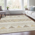 8' X 10' Beige Ivory And Tan Southwestern Washable Area Rug With UV Protection