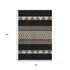 5' X 8' Black Ivory And Wheat Southwestern Washable Area Rug With UV Protection