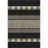 5' X 8' Black Ivory And Wheat Southwestern Washable Area Rug With UV Protection