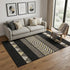 5' X 8' Black Ivory And Wheat Southwestern Washable Area Rug With UV Protection