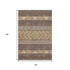 5' X 8' Brown Wheat And Copper Southwestern Washable Area Rug With UV Protection