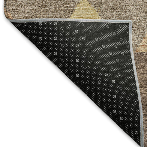 5' X 8' Brown Wheat And Copper Southwestern Washable Area Rug With UV Protection