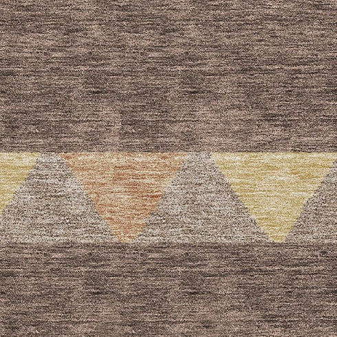5' X 8' Brown Wheat And Copper Southwestern Washable Area Rug With UV Protection