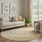 8' Gold Taupe And Beige Southwestern Washable Round Rug With UV Protection