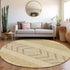 8' Gold Taupe And Beige Southwestern Washable Round Rug With UV Protection