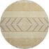 8' Gold Taupe And Beige Southwestern Washable Round Rug With UV Protection