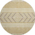 8' Gold Taupe And Beige Southwestern Washable Round Rug With UV Protection