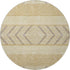 8' Gold Taupe And Beige Southwestern Washable Round Rug With UV Protection