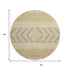 8' Gold Taupe And Beige Southwestern Washable Round Rug With UV Protection